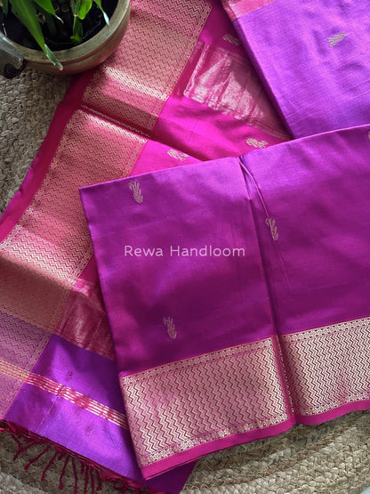Maheshwari Violet Pure Silk Saree PS21