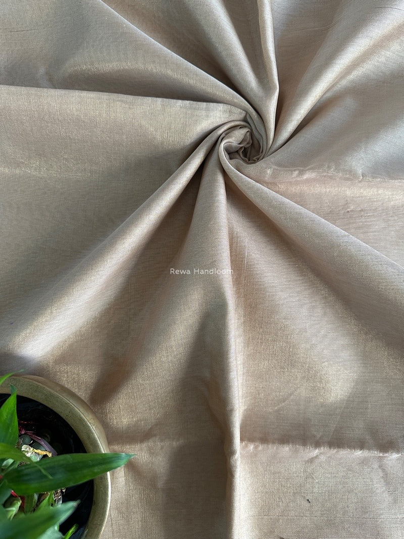 Maheshwari Beige Tissue Silk Fabric 2.5 meters Cut - FBT017