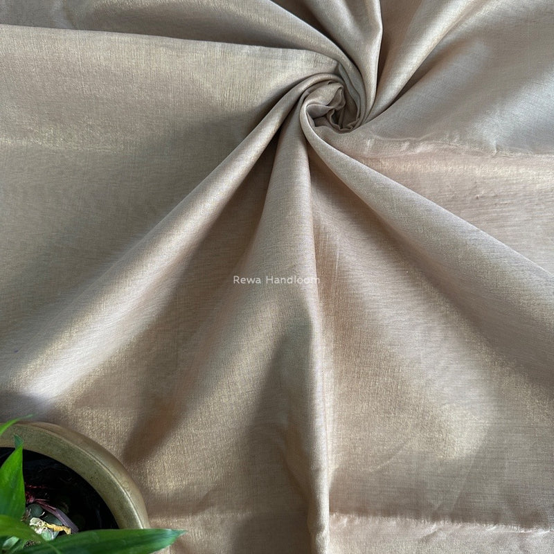 Maheshwari Beige Tissue Silk Fabric 2.5 meters Cut - FBT017