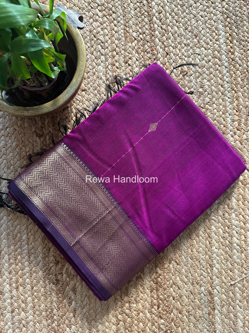 Maheshwari Purple Lining Butti Saree ZLBS08