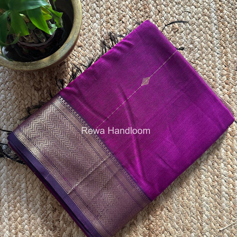 Maheshwari Purple Lining Butti Saree ZLBS08