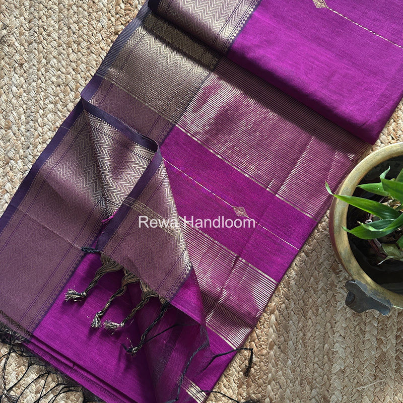 Maheshwari Lining Butti Saree 