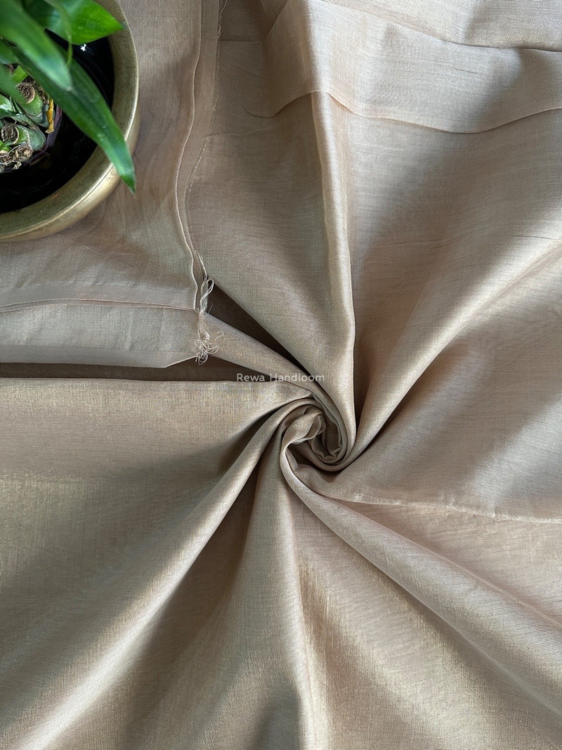 Maheshwari Cream Yellow Tissue Silk Fabric