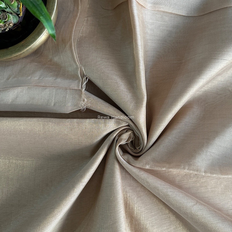 Maheshwari Cream Yellow Tissue Silk Fabric