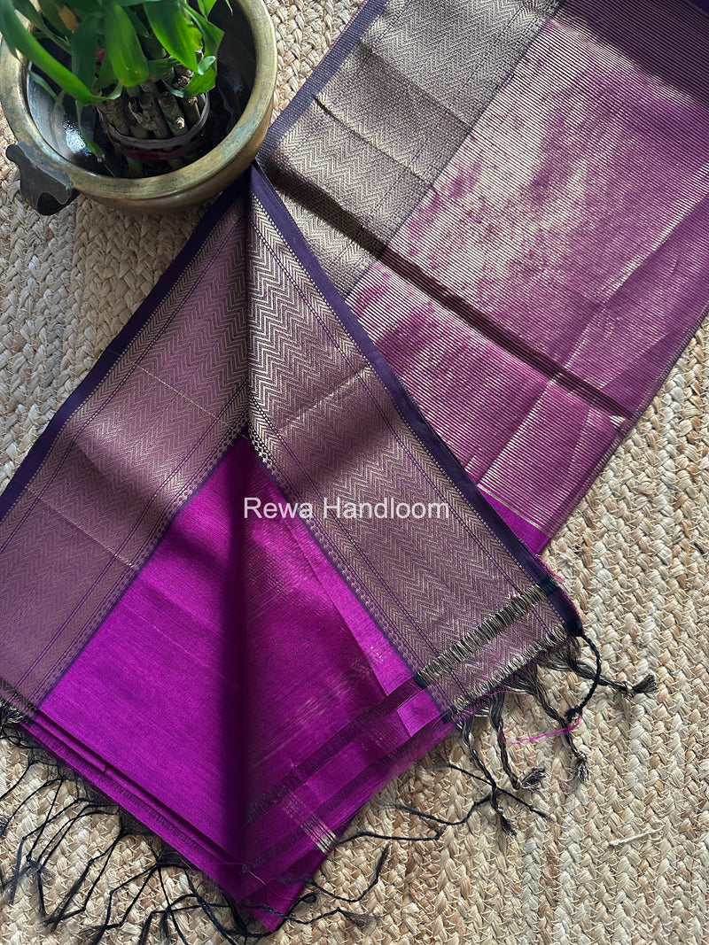 Maheshwari Purple Lining Butti Saree ZLBS08