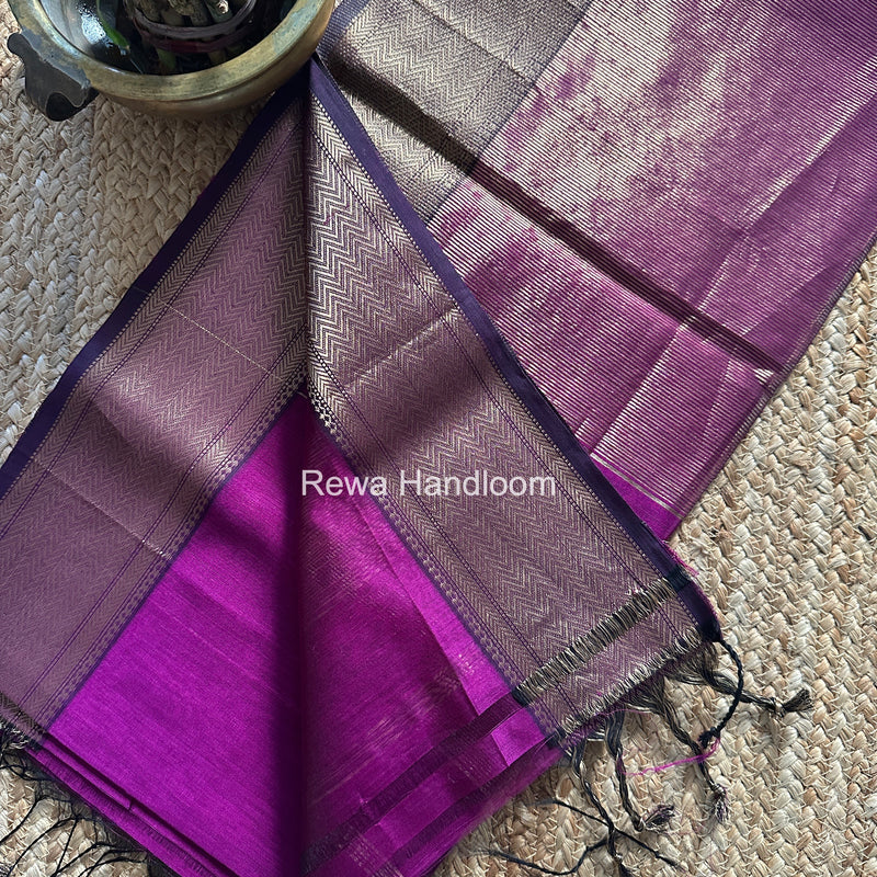 Maheshwari Purple Lining Butti Saree ZLBS08