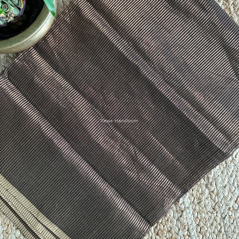 Maheshwari Black Tissue Silk Fabric