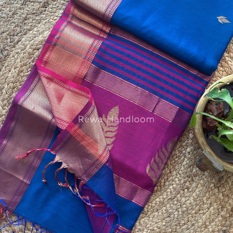 Butta Pallu Zari Border Saree ~ Maheshwari Saree