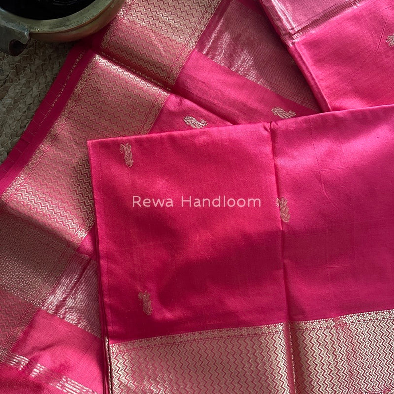 Maheshwari Rani Pink Pure Silk Saree PS20