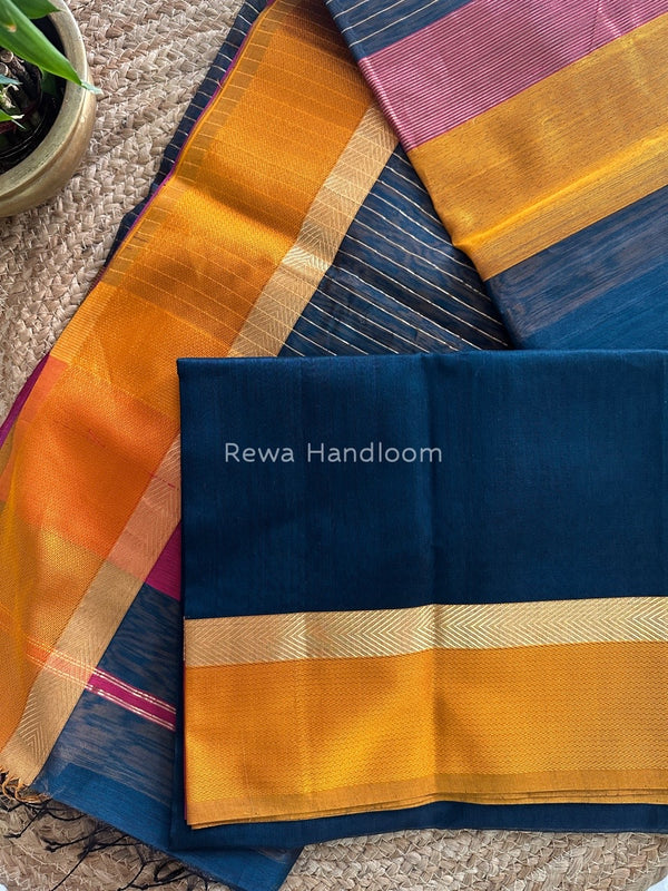 Rama Green Ganga Jamuna Maheshwari Saree GJ0101