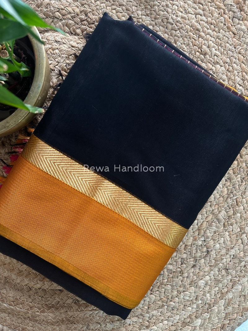 Black Ganga Jamuna Maheshwari Saree GJ0102