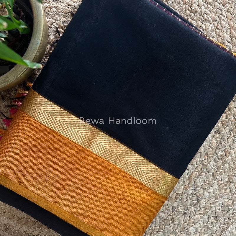 Black Ganga Jamuna Maheshwari Saree GJ0102