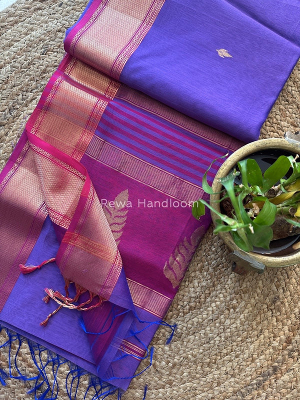 Butta Pallu Zari Border Saree ~ Maheshwari Saree