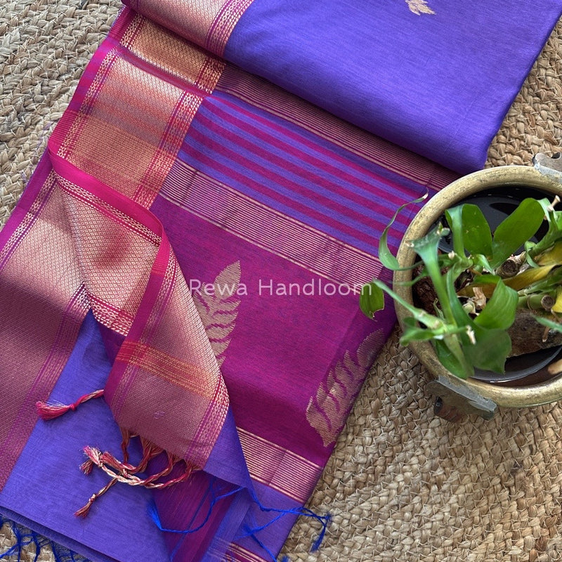 Butta Pallu Zari Border Saree ~ Maheshwari Saree
