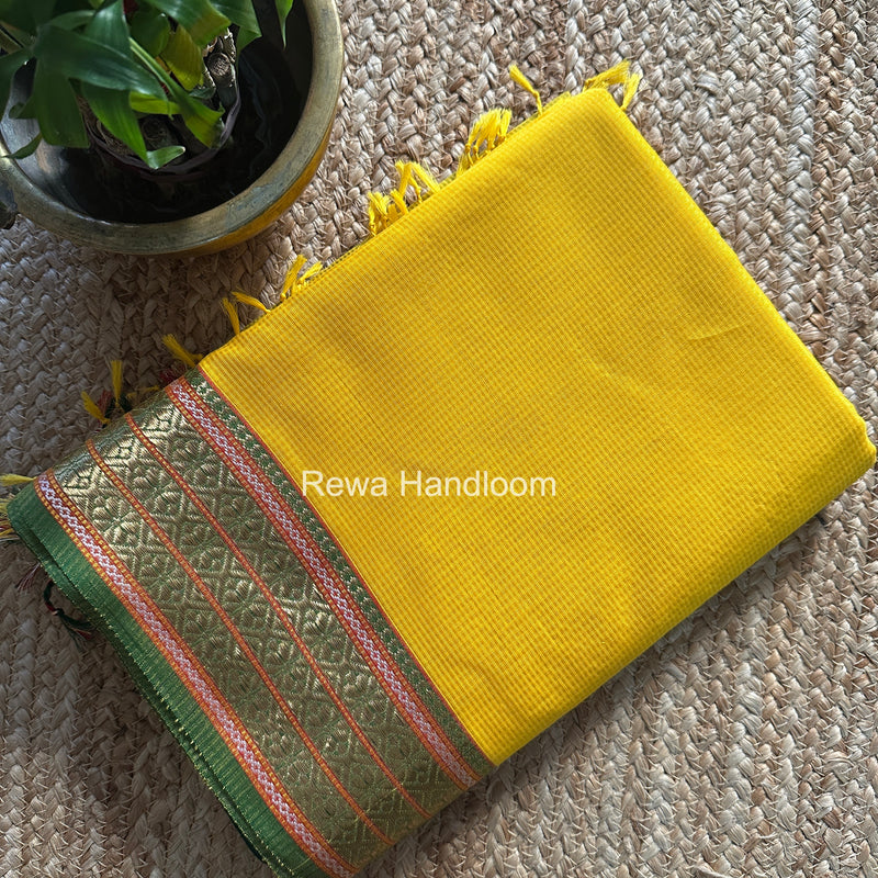 Maheshwari Yellow Garbha Reshami Silk Saree GRS02