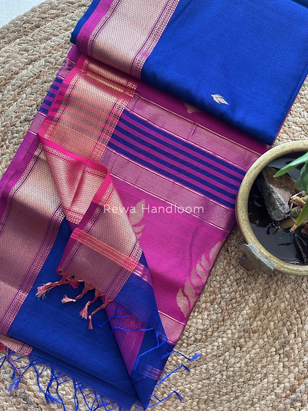 Butta Pallu Zari Border Saree ~ Maheshwari Saree