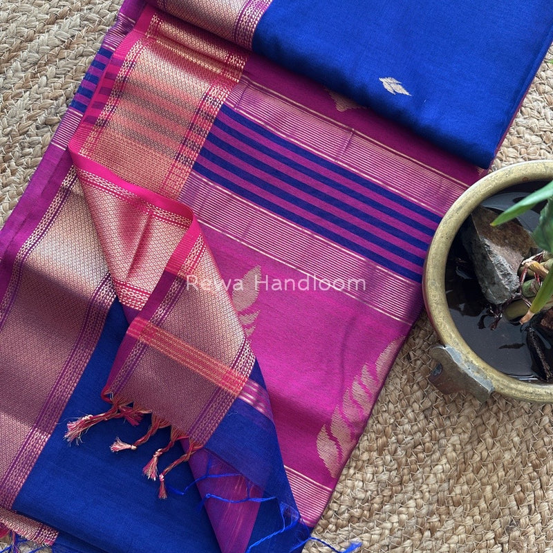 Butta Pallu Zari Border Saree ~ Maheshwari Saree