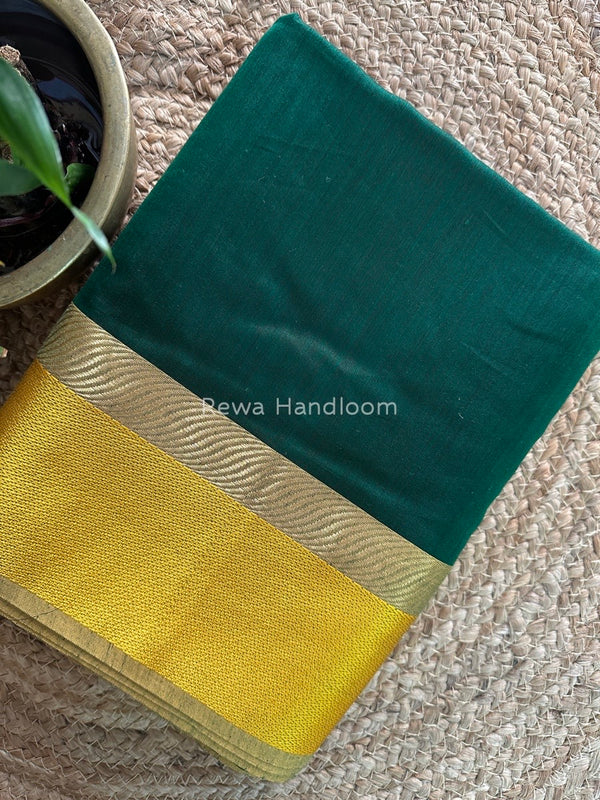 Green Ganga Jamuna Maheshwari Saree GJ0103