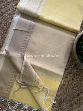 Maheshwari 75 Silk Light Yellow Saree-MCS017