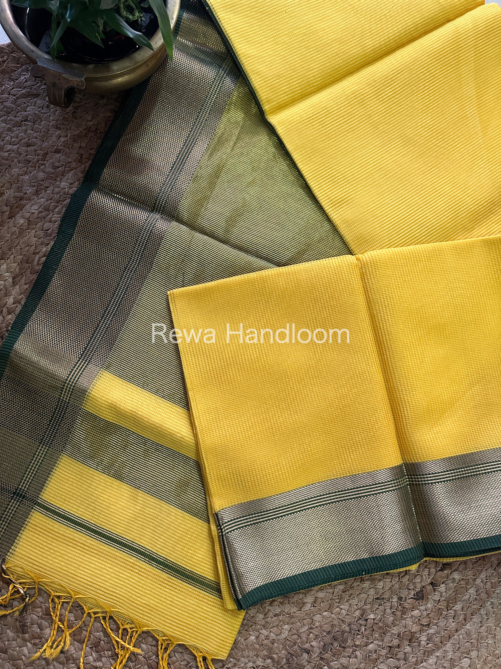 Maheshwari 75 Silk Yellow  Saree-MCS016