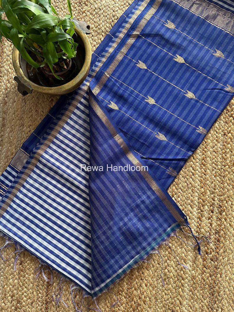 Exclusive Maheshwari Blue Checks Saree CLBS014