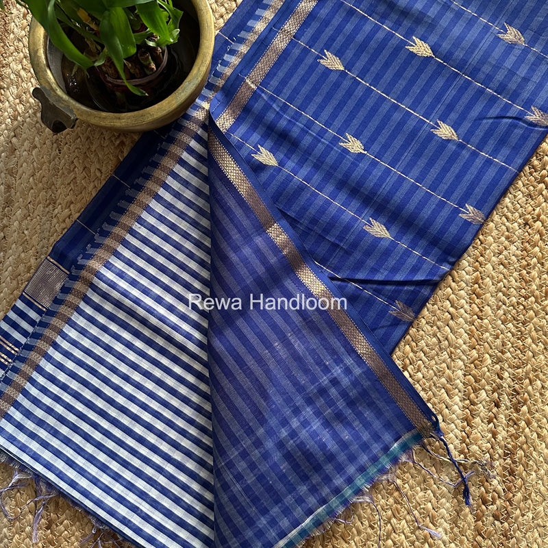 Exclusive Maheshwari Blue Checks Saree CLBS014