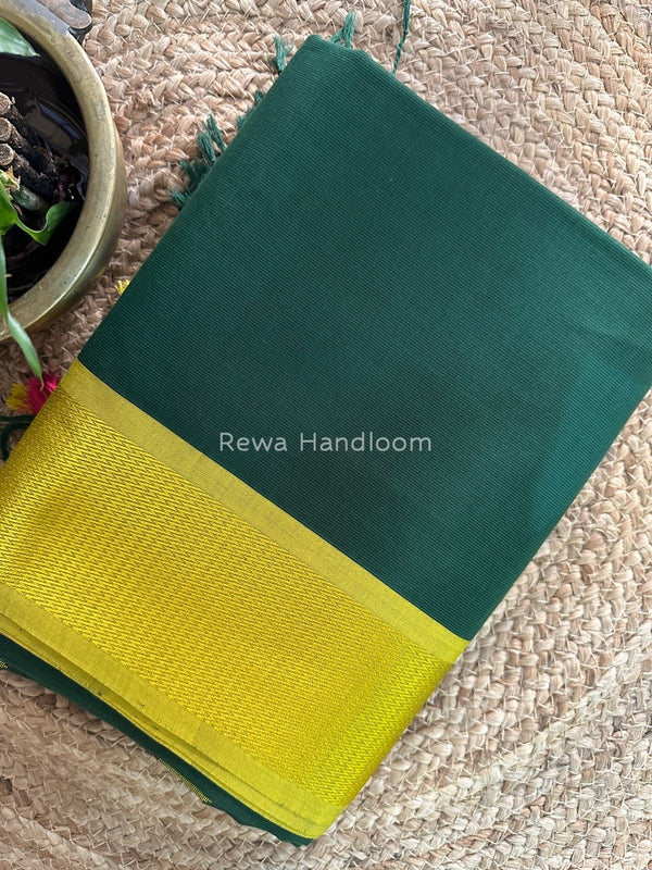 Maheshwari Green Heavy Pallu Saree DPS018