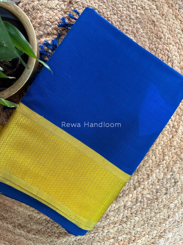 Maheshwari Rama Blue Heavy Pallu Saree DPS017