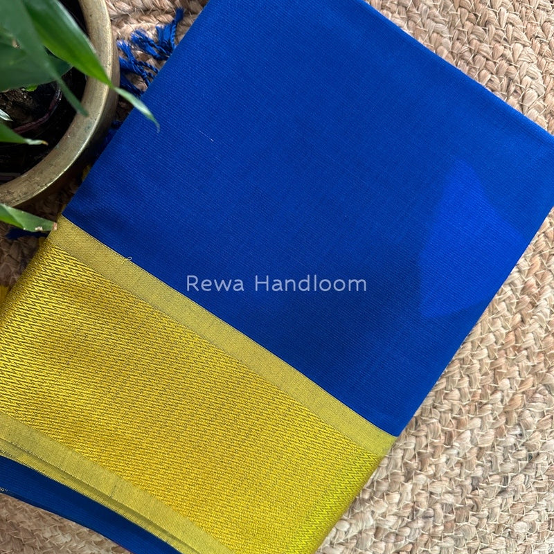 Maheshwari Rama Blue Heavy Pallu Saree DPS017