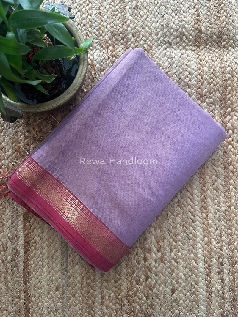 Maheshwari Lavender Tissue Silk Saree TB09