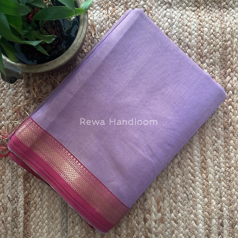 Maheshwari Lavender Tissue Silk Saree TB09