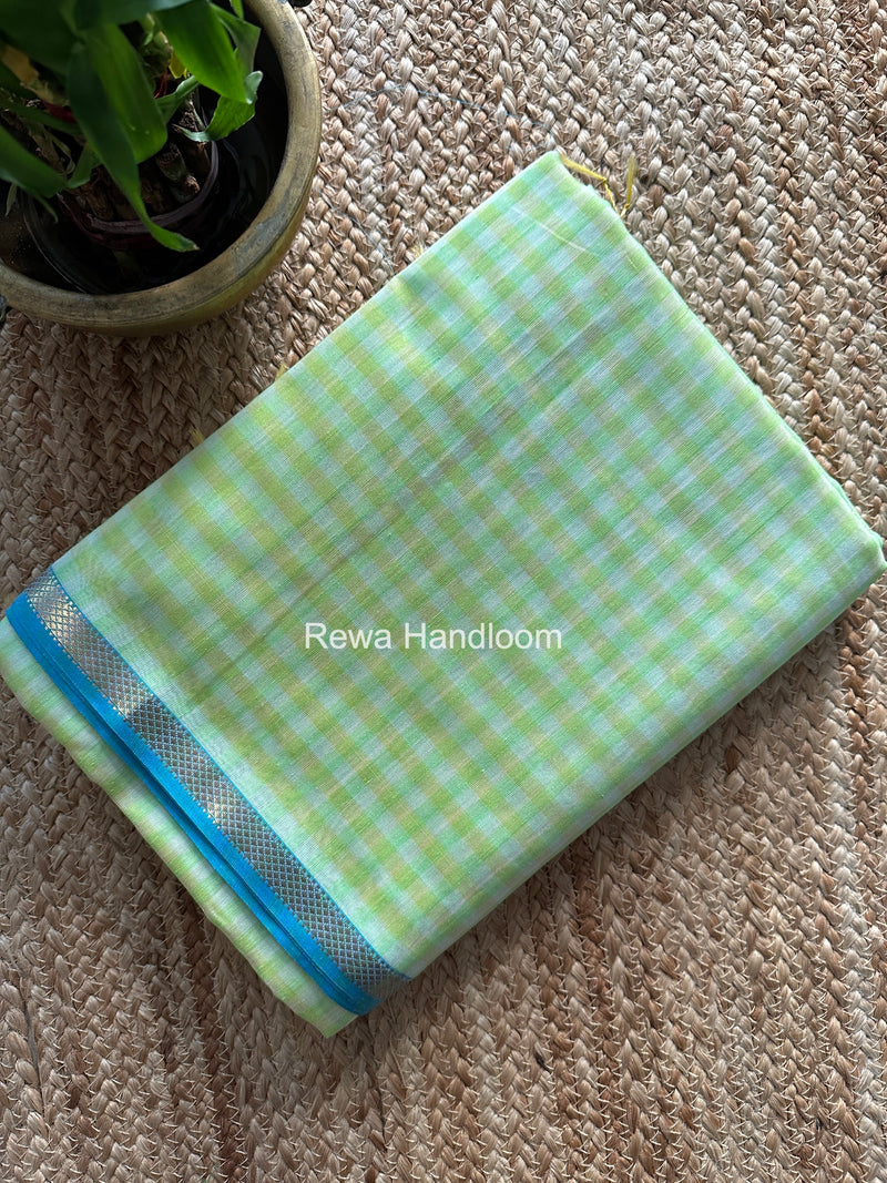 Exclusive Maheshwari Pista Checks Saree CLBS09
