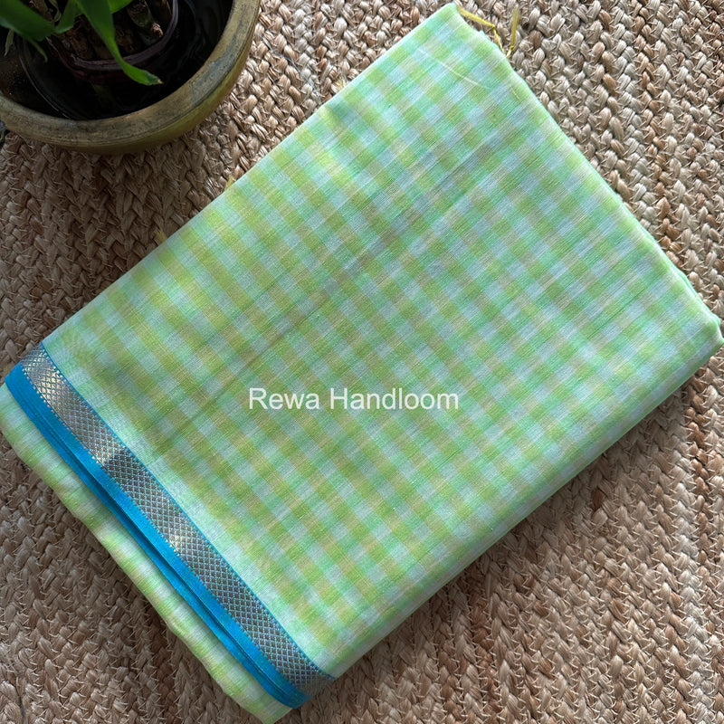 Exclusive Maheshwari Pista Checks Saree CLBS09