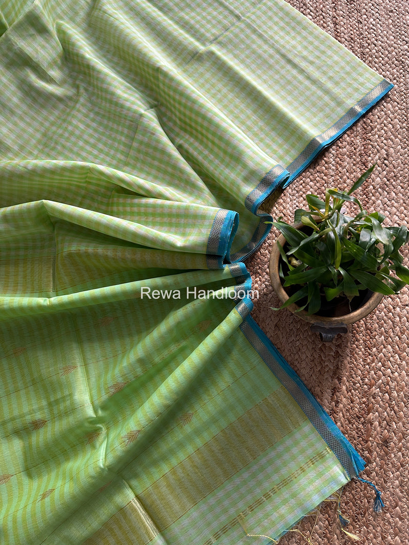 Exclusive Maheshwari Pista Checks Saree CLBS09