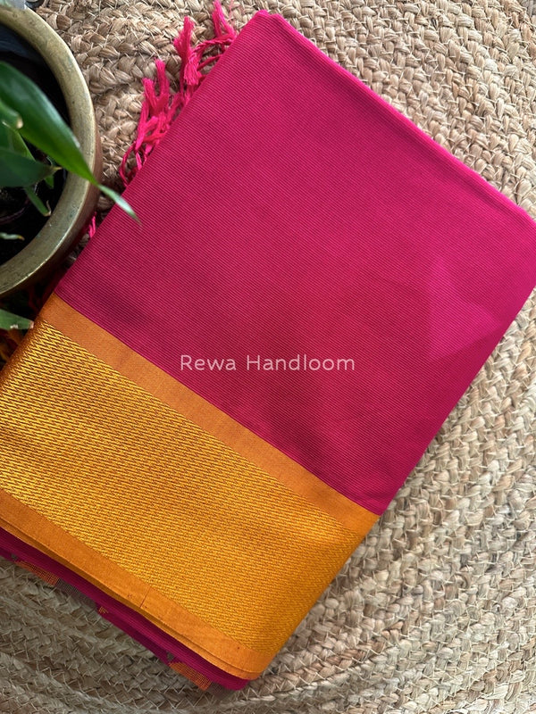 Maheshwari Rani Pink Heavy Pallu Saree DPS019