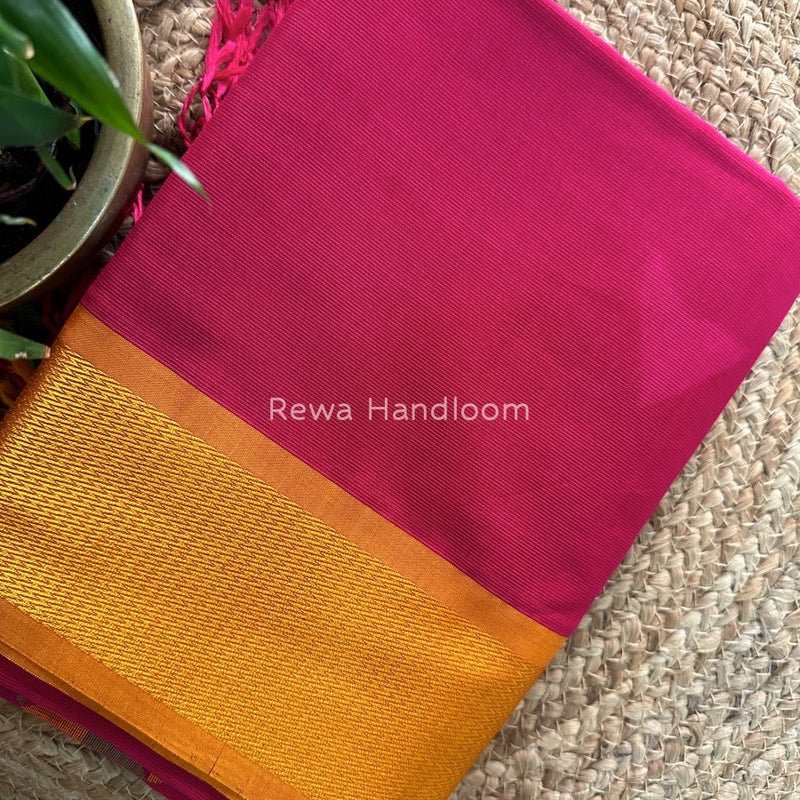Maheshwari Rani Pink Heavy Pallu Saree DPS019