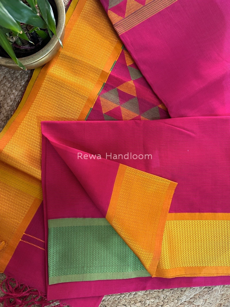Maheshwari Rani Pink Heavy Pallu Saree DPS019
