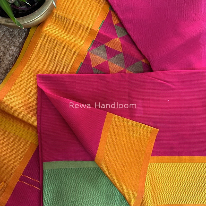 Maheshwari Rani Pink Heavy Pallu Saree DPS019