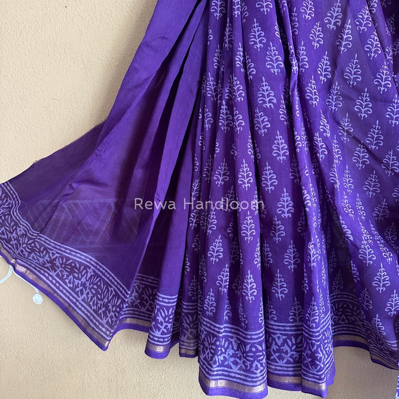 Purple Chanderi Silk Printed Saree CPS018