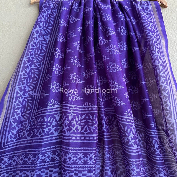 Purple Chanderi Silk Printed Saree CPS018