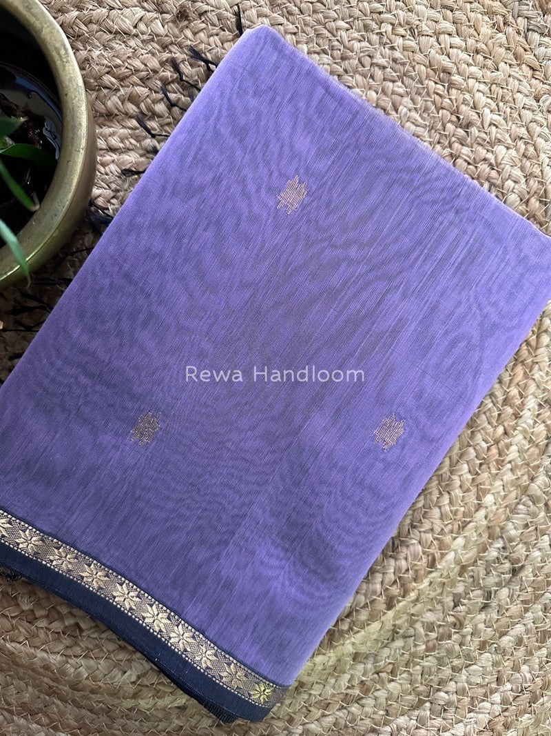 Lavender-Purple Zari Butti Maheshwari Saree SBS0016