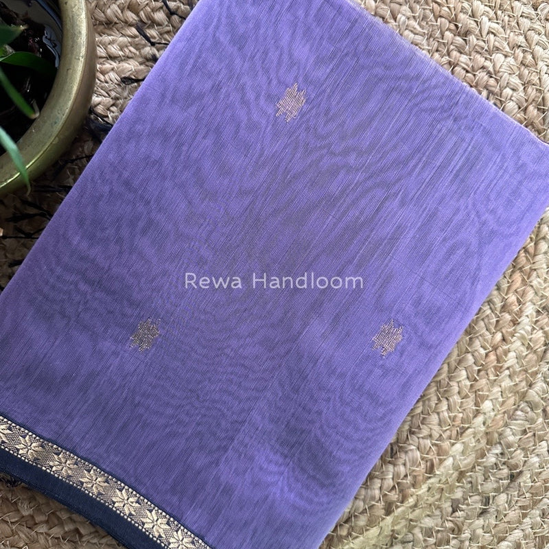 Lavender-Purple Zari Butti Maheshwari Saree SBS0016
