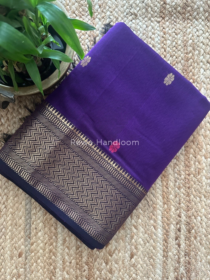 Maheshwari Purple Rich Pallu Silk Saree HPS017