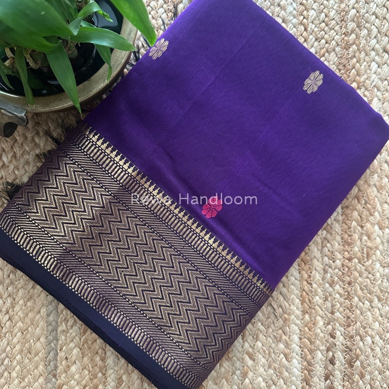 Maheshwari Purple Rich Pallu Silk Saree HPS017
