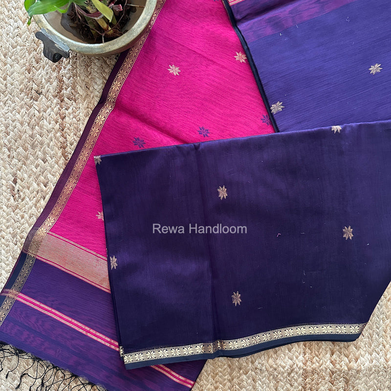 Violet Star Butti Maheshwari Saree SSB078