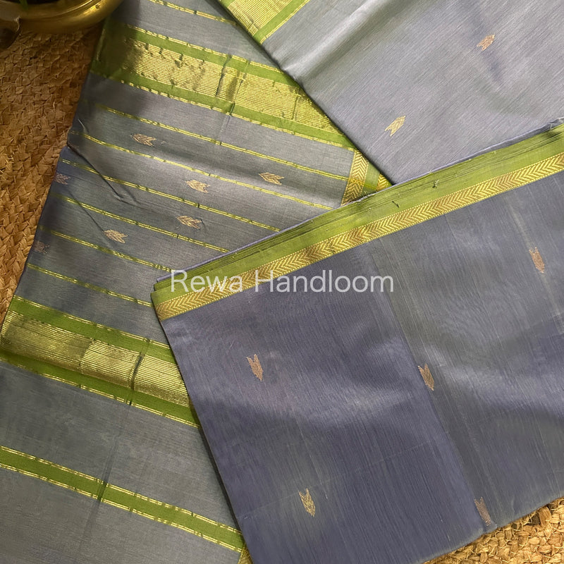 Maheshwari Grey Zari Butti Saree ZB105