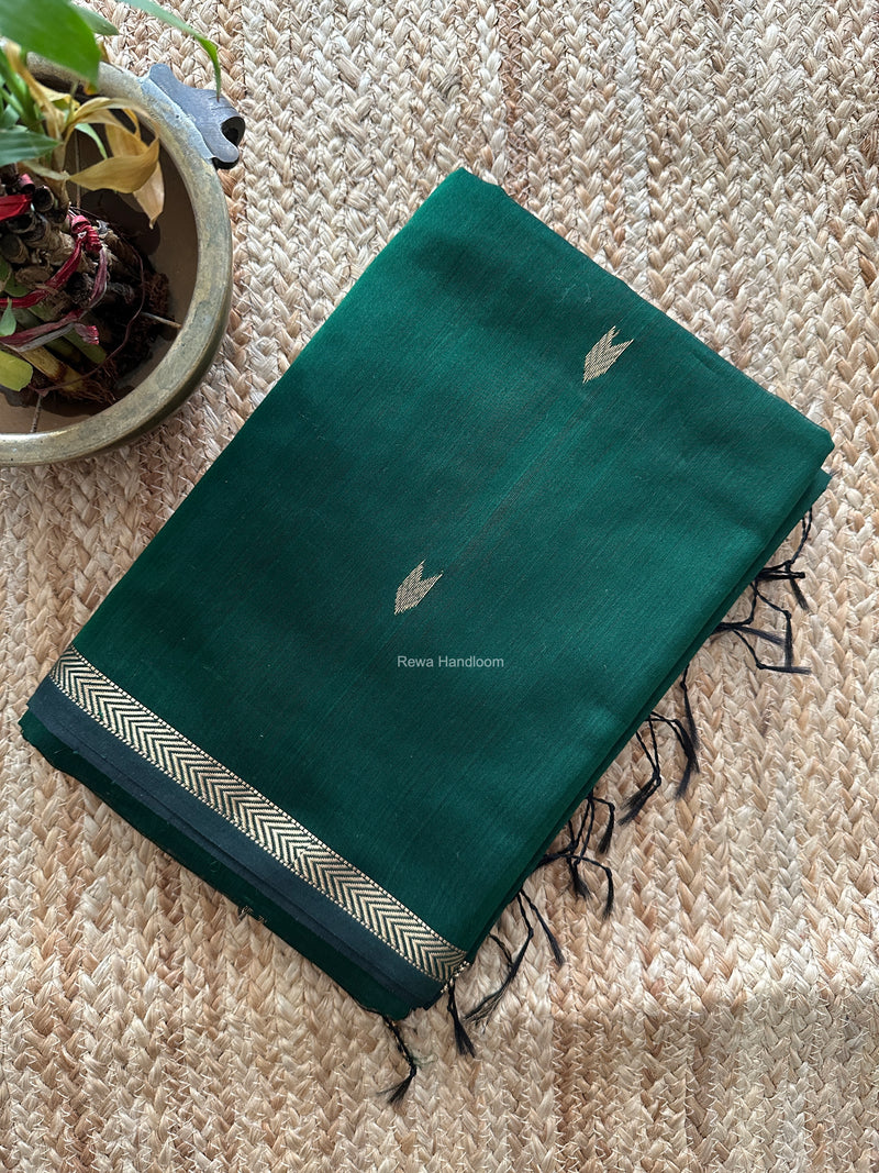 Green V Butti Maheshwari Saree VBS075