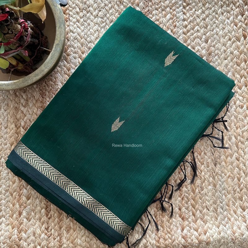 Green V Butti Maheshwari Saree VBS075