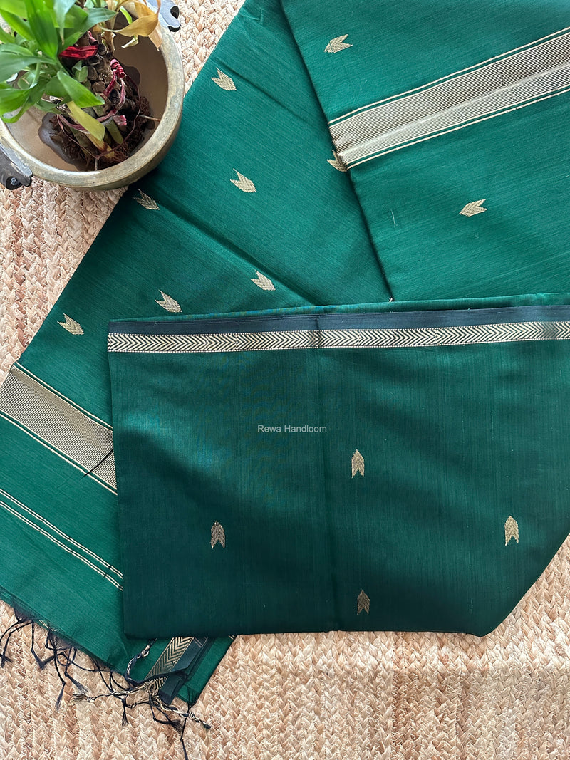 Green V Butti Maheshwari Saree VBS075