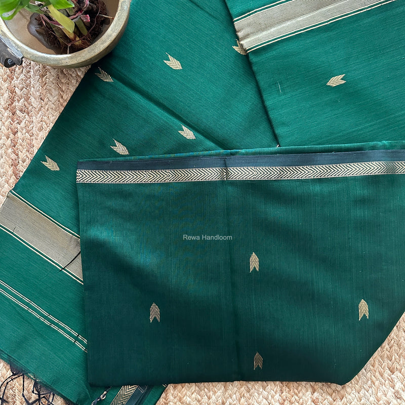 Green V Butti Maheshwari Saree VBS075